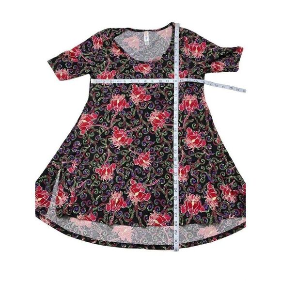 LuLaRoe Perfect T Black Red Floral Scroll‎ Pattern XXS NEW - Picture 5 of 5